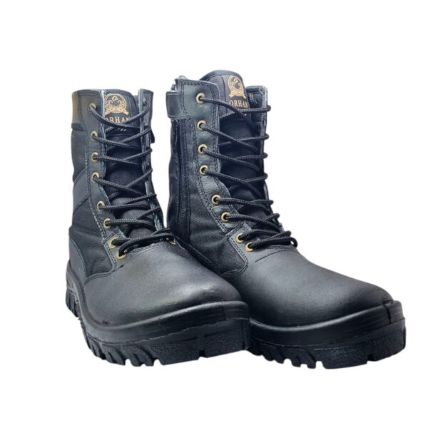 کفش کوهنوردی چرم مشکی زیپ دار - تصویر 3